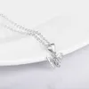 Partihandel-S925 Butterfly Zirkonhängande halsband Nya europeiska och amerikanska smycken Partihandel Clavicle Chain Halsband för kvinna