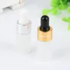 1 2 3 ML Mini flacon compte-gouttes en verre dépoli translucide échantillon flacon pot cosmétique bouteille d'huile essentielle récipient avec compte-gouttes en verre