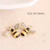 Crystal Bee Enamel Alloy Guldpläterad Färg Charms Pendants För Handgjorda DIY Örhängen Halsband Nyckel Kedja Armband Smycken Tillbehör