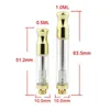 Messing Knuckles Gouden Cartridges Dual Ceramic Cotton Coil 0.5ml 1.0ml Pyrex Glass Tank 510 Cartridge Dikke Olieverbevordering DHL