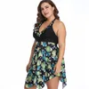 2019 Nuovo Plus Size 6xl Tankini Set Donna Costumi da bagno Due pezzi Stampa Halter Costume da bagno Abito da bagno Vita alta Bikini Costume da bagno Y19052702