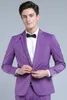 Plaul Fioletowy One Button Groom Tuxedos Notched Lapel Mężczyźni Garnitury Wedding / Prom / Dinner Best Man Blazer (Kurtka + Spodnie)