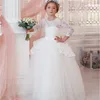 Vestidos de meninas de flores para casamento, joia, pescoço, curto, cetim, rendas, apliques, crianças, primeira comunhão, vestido3449487