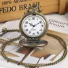 Hollow U.S. Paratrooper Design Bronze Quartz Pocket Watch Antique Souvenir Pendant Clock for Men Women Children Necklace Chain