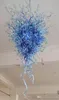 Lustres bleus en verre de Murano soufflé à la main à 100% Décor d'art moderne Source de lumière LED AC 110V 120V 220V 240V Lustre design pour Villa Déco