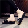 Shoes Women Sweet Beach Slippers Summer Woman Slippers Fashion Bling Rhinestone Flat Slides Women Black EVA Shoes