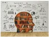 Nova 8D Matemática Função Bookshelf Grande Mural 3d Tijolos Papel De Parede Mural 3D Parede Foto Mural papel De Parede para o Quarto 3d Wallcoverings