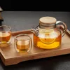 Heatresistant Glass Tea Set High Borosilicate Glass Flower Kung Fu TEAPOT SET With Gift Box Gift Set281S3368348