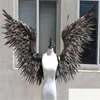 NOUVEAU! Belles ailes de plumes d'ange dorées costumées pour le mariage Photographie Display Party décorations de mariage EMS Livraison gratuite