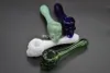 New colorful handcraft Tobacco Burner Pipe Mini Smoking Skull Hand Pipes Tubo di vetro spesso Olio Tubo colorato per Oil Rig Bong