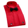 Nouvelle mode marié Tuxedos chemises Tailcoat chemise blanc noir rouge hommes chemises de mariage occasion formelle hommes chemises habillées de haute qualité244N