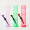 Portable Silicone Bong unbreaken water bongs glass pipe Smoking Oil Concentrate Metal Plastic Pipe free shipping