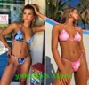 Ontwerp meisje sport Vrouwen split print sexy bikini een stuk badmode sexy geweven bandage 2024 sport hoge taille een stuk Bikini set yakuda