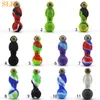 4,9 inch Moon Astronaut Form Siliconen Pijpen Glasolie Pijp bubbelmaker Siliconen Bong Rookaccessoires met glazen kom