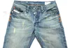 Designer Mens Jeans ljusblå Slim Fit Casual Loose Cotton Byxor