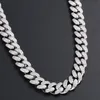 12mm larghezza 18/20 pollici Micro Pavimenta PAVE CLEAR Clear CZ Stone Miami Cuban Catena Catena Neckalce per gli uomini oro / argento Colore cubico Zirconia Gioielli Hiphop