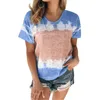 Plus Size Women Casual Short Sleeve O Neck Printed Pullover Loose T-shirt Top