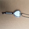 sublimation blanc coeur clé colliers pendentifs avec perceuse collier pendentif transfert à chaud impression consommable prix d'usine en gros