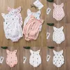 Dropshipping Summer Baby Girls Boys Clotion Cotton Linen Cactus Print Sleeve Romper Suituit Soft Baby Outfit