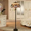 Foot switch Tiffany stained glass lamps restaurant bedroom living room glass standing lamp blue love floor lightingTF036