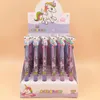 Cartoon-Einhorn-Stift, einziehbar, Kawaii-Regenbogen-Gel-Shuttle-Kugelschreiber, Flüssigtintenstifte, Zubehör, Büro, Geschenke, Kinder-Briefpapier, 6 Farben in 1