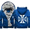 Västkust hackare tryckta hoodies män kamouflage tröjor vinter varmt tjockare fleece blixtlås jacka harajuku hoody male7915575