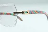 새로운 패션 조각 프레임 8300817-B2 고급 천연 컬러 나무 프레임 58-18-135mm 색상 교환 안경 1 거울 듀얼 목적