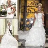 African Plus Size Mermaid Wedding Dresses 2020 Beads Sequins Sweetheart Off Shoulder Organza Ruffles Back Lace Up Custom Made Bridal Gowns