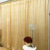 2020 June New Arrival 3m Hx 3mW Hot Sale White Silk Gold Sequin Mesh Curtain Drape Wedding Backdrop