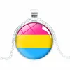 Gay Pride Halsband Homosexuell Time Gem Cabochon Rainbow Pendant Halsband Fashion Sweater Chain Tillbehör Gratis frakt