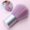 Dropshipping Regenbogen Weiche Nail art Staub Pinsel UV Gel Acryl Pulver Entferner DIY Schönheit Maniküre Reinigung Werkzeuge l Pflege salon