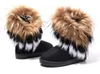 Mode Vossenbont Warme Herfst Winter Wiggen Vrouwen Snowboots Schoenen Echti Mitation Lady Korte Laars Casual Lange Schoen Maat 36-40