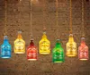 Creative bar bar chandeliers shop restaurant lounge personalized single retro wine bottle single head decorative lamps