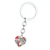 Heart Shape Crystal Key Chains Jewelry Best Friend Vintage Silver Colorful Diamond Keychain Key Rings Fashion Family DAD MOM Charms Keyrings