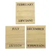 Återanvändbar vintage trä kalender skrivbordskalender perpetual träblock kontor hem dekor tabell diy planerare retro rustic2385