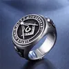 316 Rostfritt stål Hög broderlig beställning Silver Silver Men Masonic Lodge Rings Virtus Junxit Mors Non Sarkabit Masons Ring
