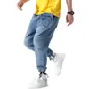 Elastic Drawstring Casual Jeans Men Biker Slim Denim Pants Cotton Mens Waist Harem Jogger Clothes1