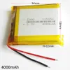 Model 125054 3.7V 4000 MAH Lithium Polymer Li-PO oplaadbare batterij voor dvd-pad Mobiele telefoon GPS Power Bank Camera E-books Recoder TV Box