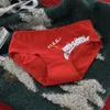 Big red panties female cotton shorts burgundy rat year ladies christmas socks lace briefs leggings