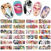 12 adet / takım Pop Art Tasarımlar Çıkartması DIY Su Transferi Nail Art Sticker Serin Kız Dudaklar Süslemeleri Tam Sarar Çivi Jibn385-396