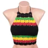 Handmade Fashion, Rasta Top, Rasta Bikini, Sexy Crochet Top, Hippie Hipster Top, Cotton Hot bikini top