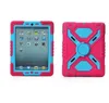 Pepkoo Defender Military Spider Stand Housse de protection contre l'eau / la saleté / les chocs pour Ipad 2 3 4 5 6 Air Mini 1 2 3 avec emballage de vente au détail