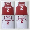 2019 Alabama Crimsontide NCAA Jerseys Sexton College Jerseys Shirts White Tops Fashion Hot School Retro Vintage Students Basketball Sport