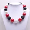 Perle Perlen Baby Kind klobige Halskette rot + schwarz Farbe Mädchen Kinder Kaugummi klobige Perlenkette Kinder Schmuck