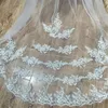 Bridal Wedding Veil with Appliques Edge Tulle Long Cathedral Wedding Veil Bridal Veil with Comb veu de noiva Hot Sale