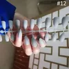 Unghie finte Opache Unghie finte 24 pezzi Punte staccabili per estensione delle unghie Manicure Stampa artistica su unghie finte finte Unghie finte Punte per unghie in gel francese Punta francese Pressa sulle unghie 93