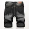 Men Slim Ripped Denim Shorts Jeans Designer Distressed Bleached Stylist Holes Retro Short Pants Big Size 42 Trousers JB3