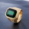 Hot Sale Big Gemstone Ringar Vintage Attraktiv Titanium Steel Ring Titanium Steel Ring Casting Ring för Man Gratis frakt