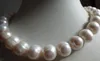 Envío gratis nobele joyería enorme natuurlijke 12-14 mm Mar del Sur Genuino Barroco Blanco Collar de Perlas de las Mujeres Calientes Venta D