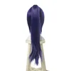 Kakegurui Sayaka Igarashi Long Straight Bangs Purple Cilp Ponytail Cosplay Wig292f